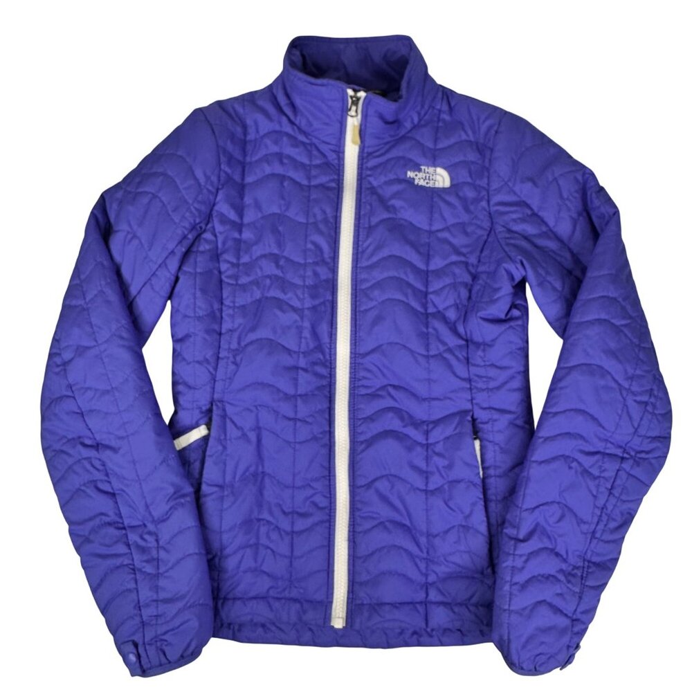 The North Face TNF Womens Quilted Jacket Purple XS Nylon Lightweight Full Zip